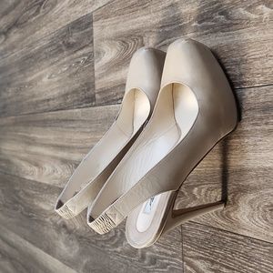 Brian Atwood Nude Debra Slingback Heels Size 38 1/2